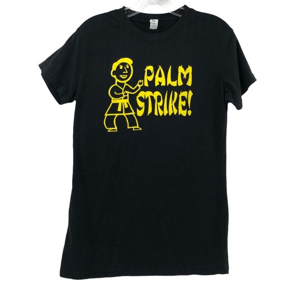 Palm Strike XL Second Degree Yellow Belt Karate Black Tee Fitted Tultex - Picture 1 of 6